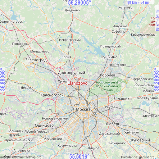 Lianozovo on map
