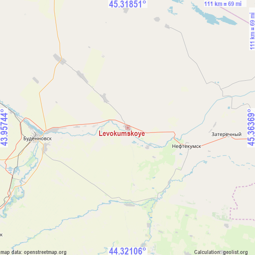 Levokumskoye on map