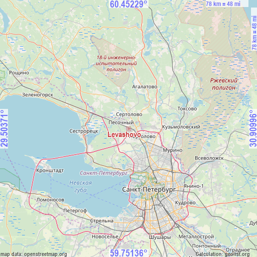 Levashovo on map