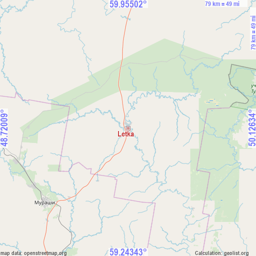 Letka on map