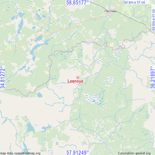 Lesnoye on map