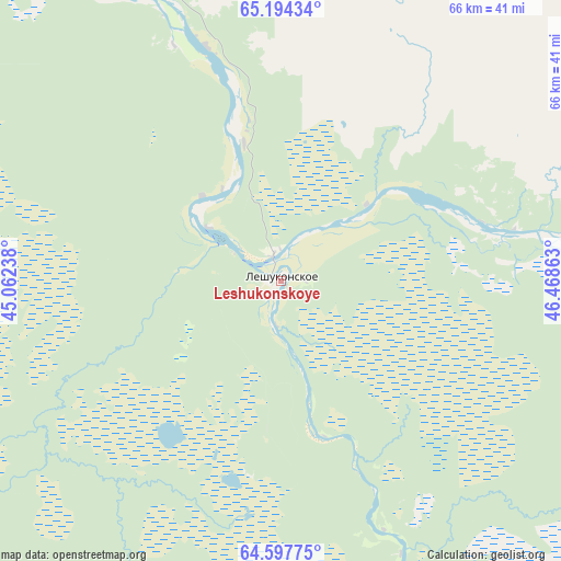 Leshukonskoye on map