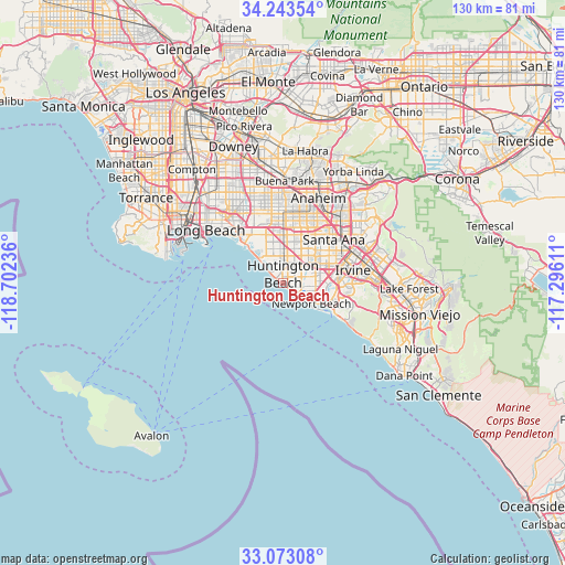 Huntington Beach on map