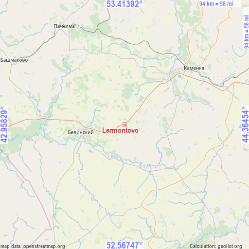Lermontovo on map