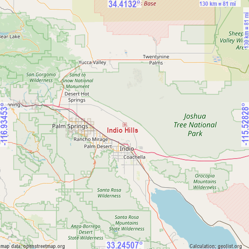 Indio Hills on map