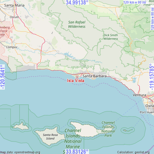 Isla Vista on map