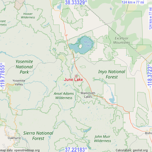 June Lake on map