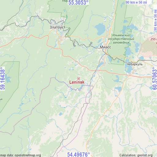 Leninsk on map