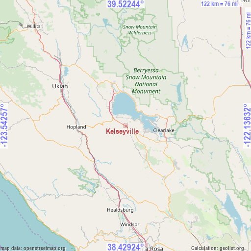 Kelseyville on map