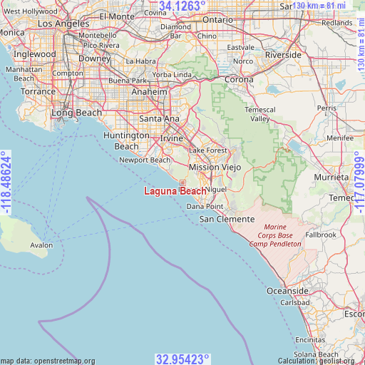 Laguna Beach on map