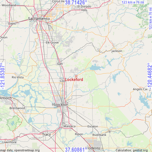 Lockeford on map