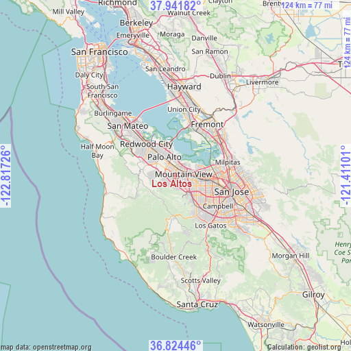 Los Altos on map