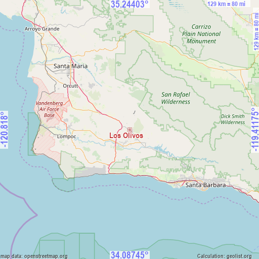 Los Olivos on map