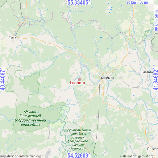Lashma on map