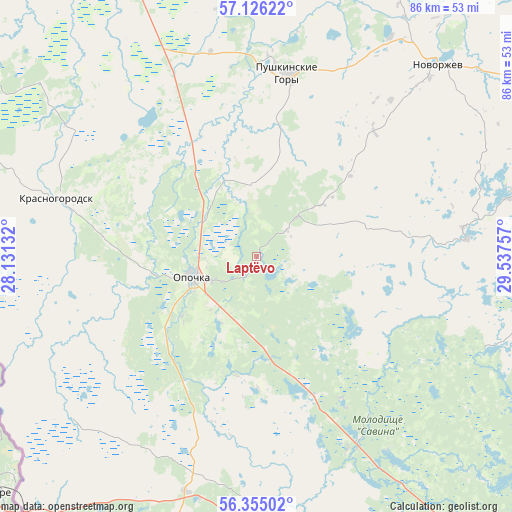 Laptëvo on map