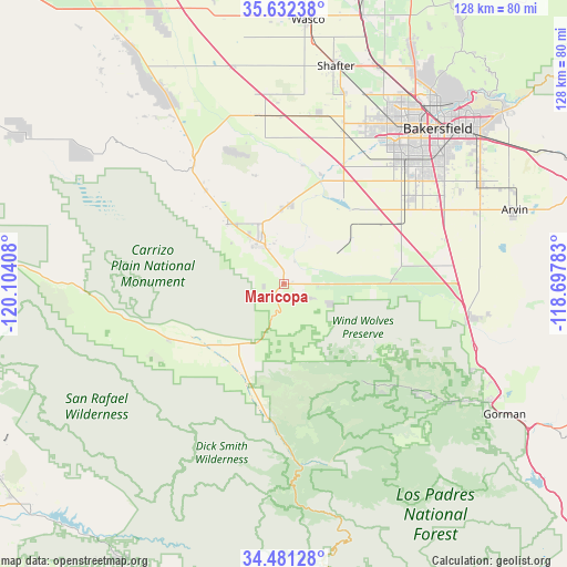 Maricopa on map