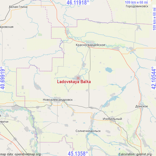 Ladovskaya Balka on map