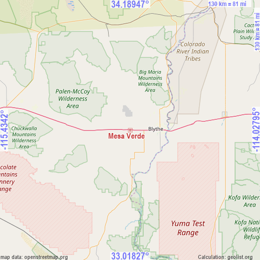 Mesa Verde on map