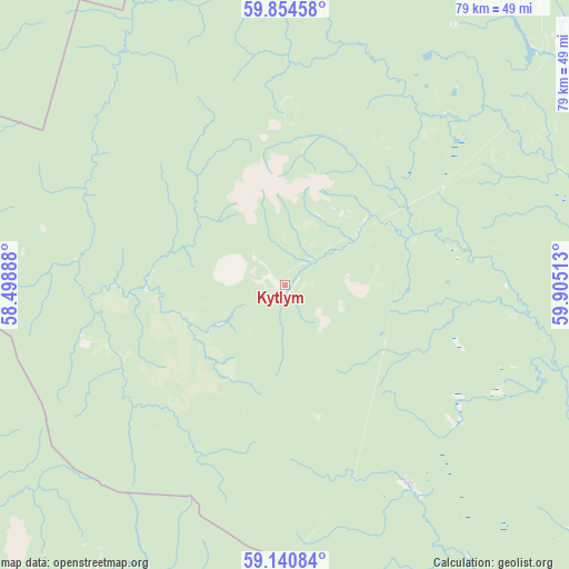 Kytlym on map