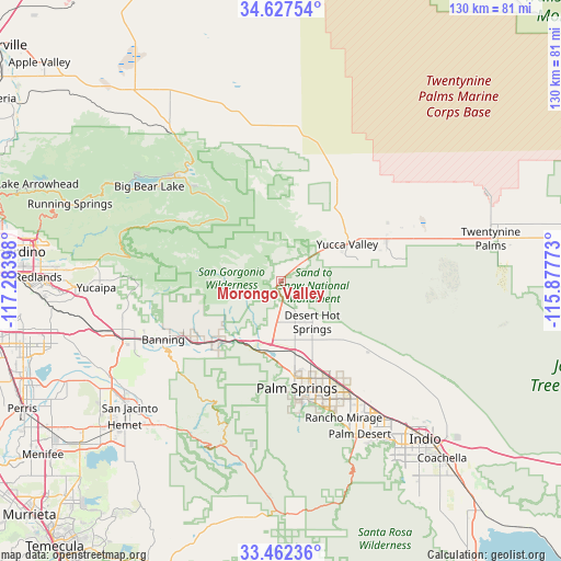 Morongo Valley on map