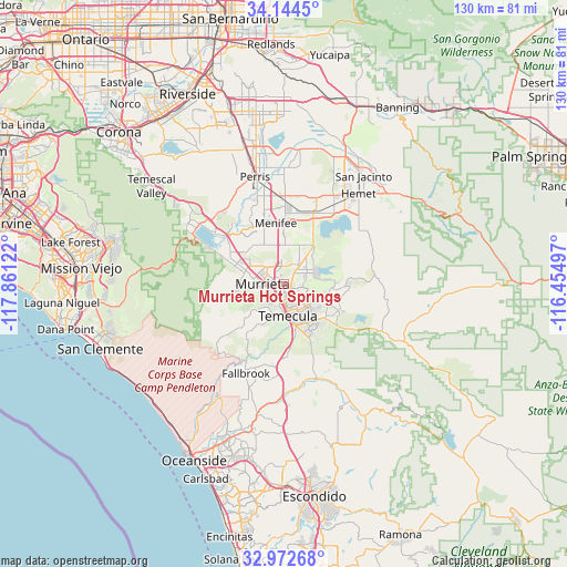 Murrieta Hot Springs on map