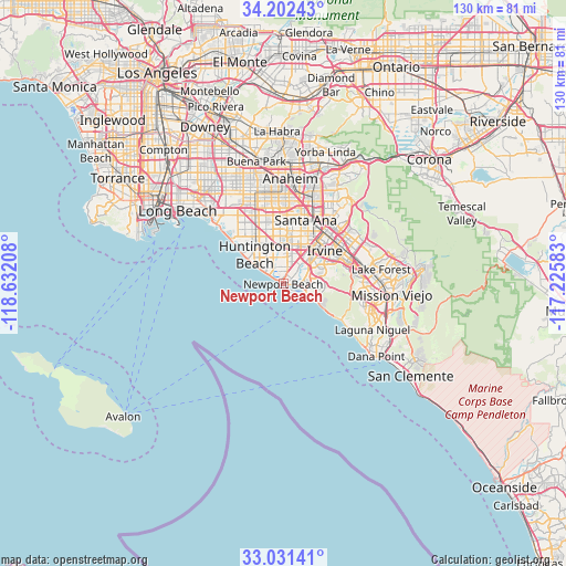 Newport Beach on map
