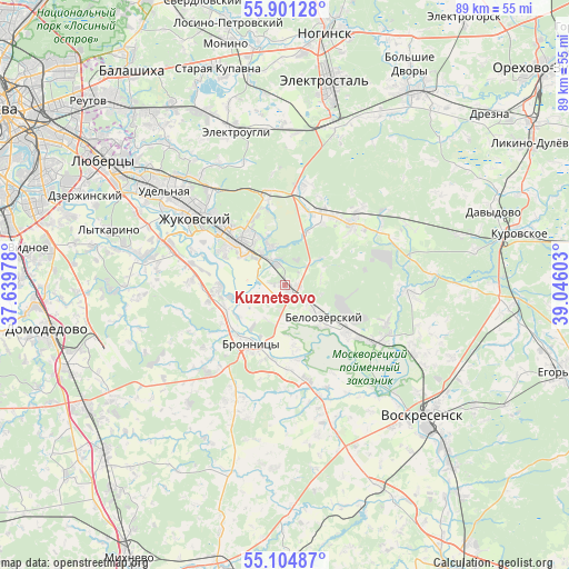 Kuznetsovo on map