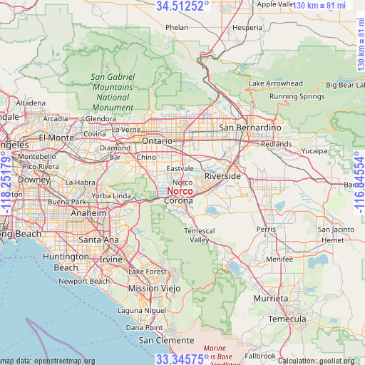 Norco on map