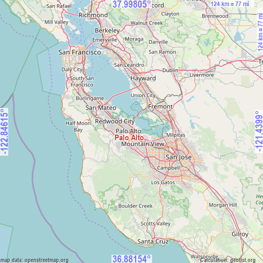 Palo Alto on map