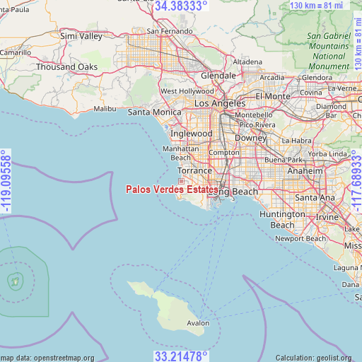 Palos Verdes Estates on map