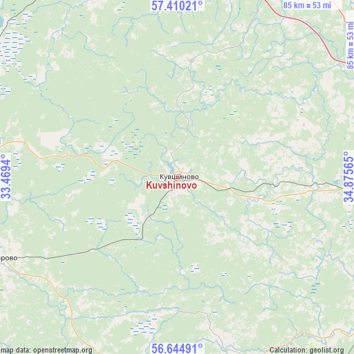 Kuvshinovo on map