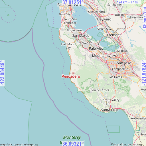 Pescadero on map