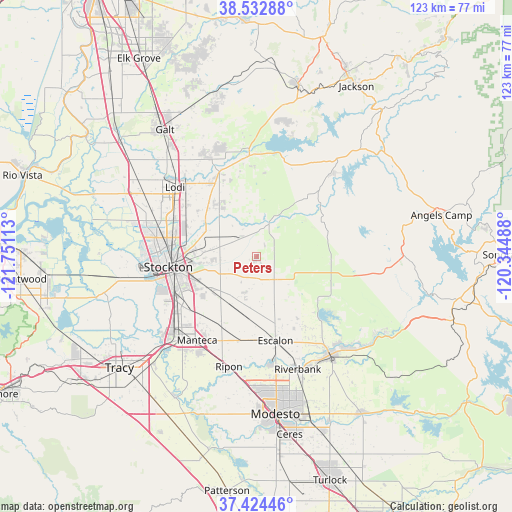 Peters on map