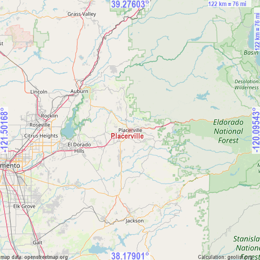Placerville on map