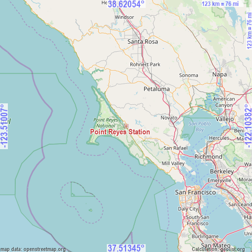 Point Reyes Station on map