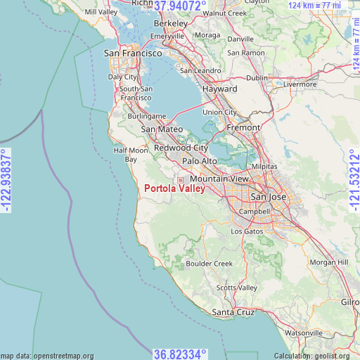 Portola Valley on map