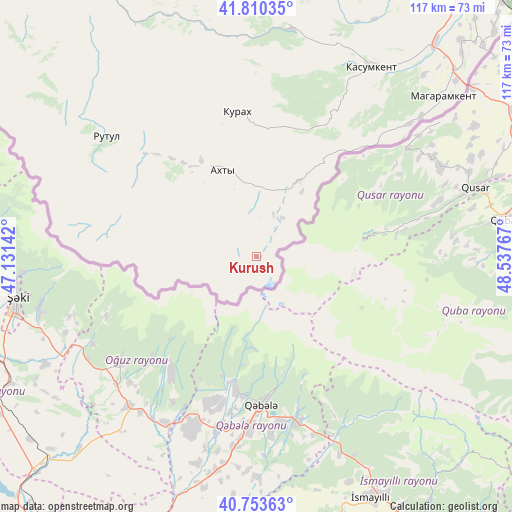 Kurush on map