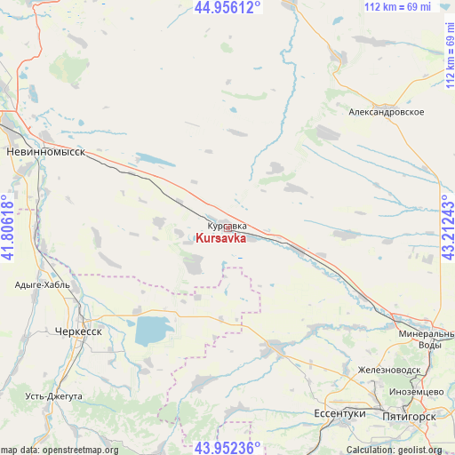 Kursavka on map