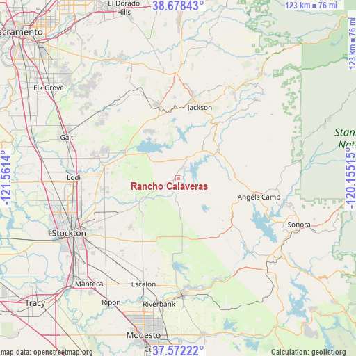 Rancho Calaveras on map