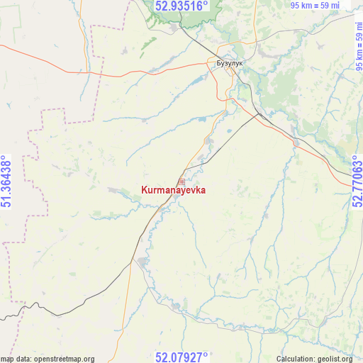 Kurmanayevka on map