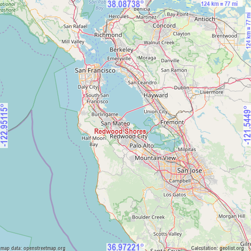 Redwood Shores on map