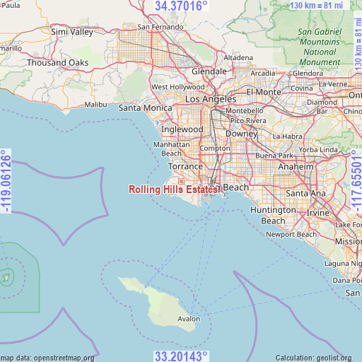 Rolling Hills Estates on map