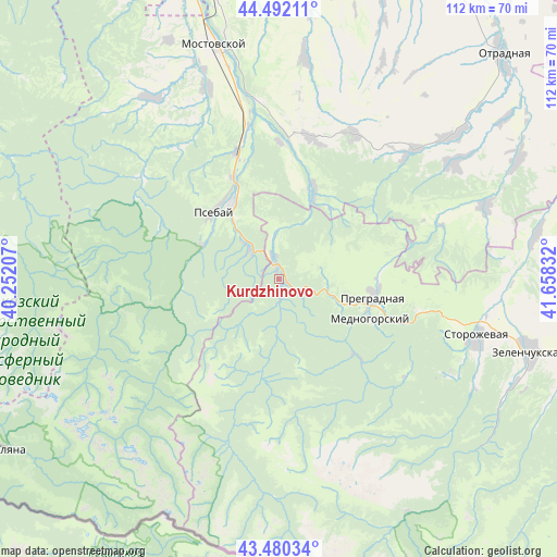 Kurdzhinovo on map