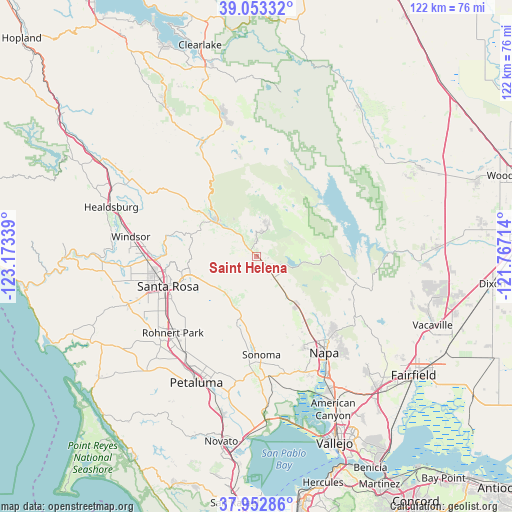 Saint Helena on map