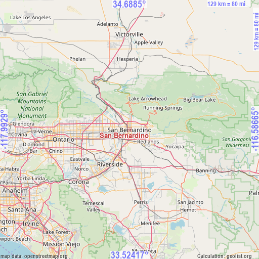 San Bernardino on map