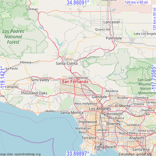 San Fernando on map