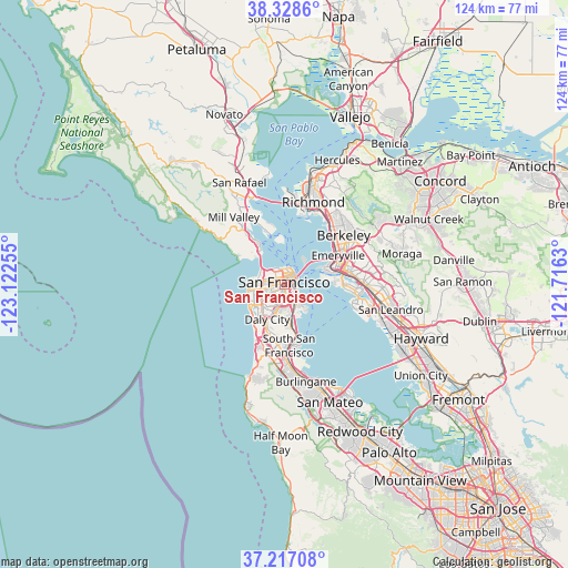 San Francisco on map