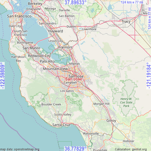 San Jose on map