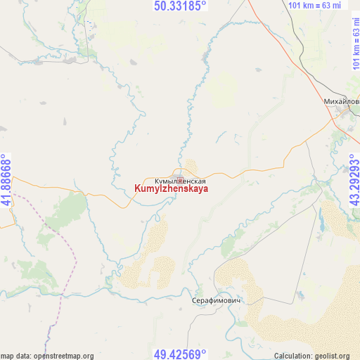 Kumylzhenskaya on map