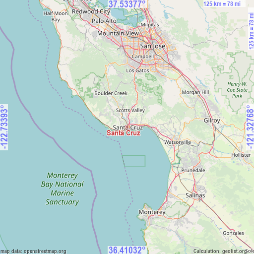 Santa Cruz on map